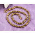Copper plating 18k gold rope chain necklace,brass necklaces wholesale